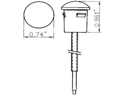 .75 Inch Amber Clearance Light with 3 LEDs 5627524