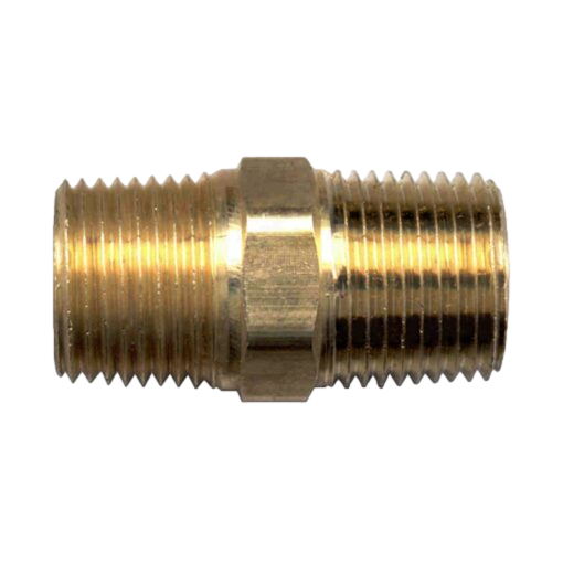 Brass Hex Nipple 1 x 1 MPT