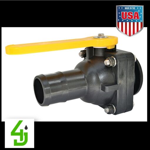 3” Hose Barb x 3” Flange, Full Port 3” Opening thru Ball p/n: MVSHB300FP