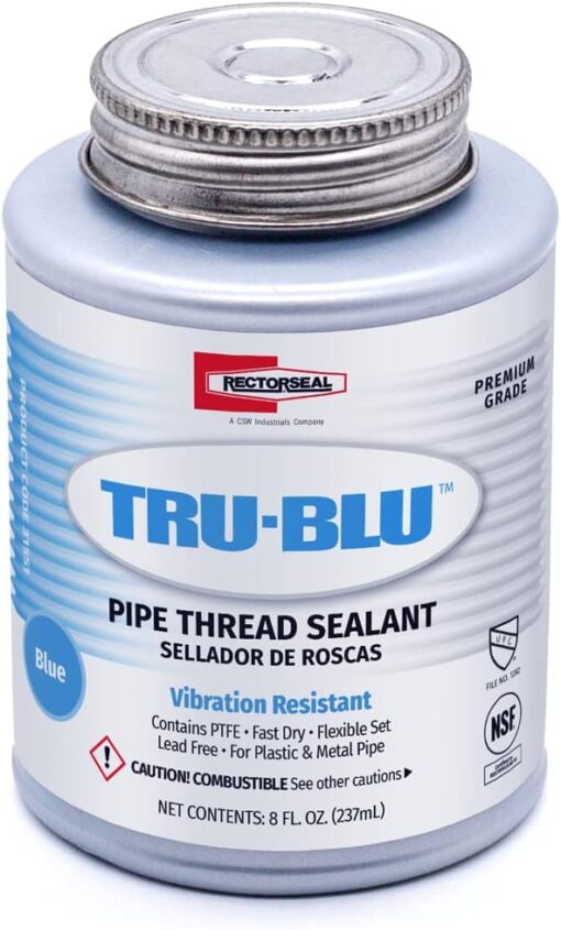 Rectorseal 1/2 Pint Brush Top Tru-Blu Pipe Thread Sealant , Blue, 8 Oz.