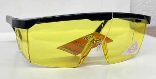 SPORT SAFETY GLASSES BLACK W/ GOLD MIRROR LENS