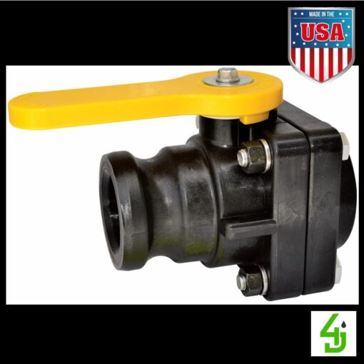 Poly Ball Valve Short Series 2 Inch Male Adapter x 2 Inch Female NPT Standard Port VSF200