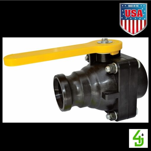 Poly Ball Valve Short Series 2 Inch Male Adapter x 2 Inch Female NPT Full Port VSF204FP