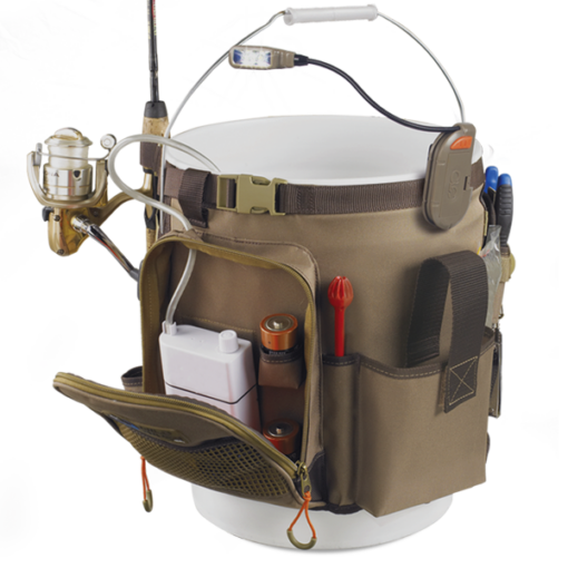 RIGGER - 5 Gallon Bucket Organizer with Removable Light, Plier Holder and Retractable Lanyard -WL3506