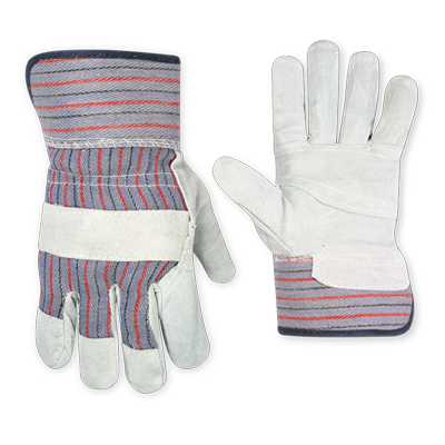 Economy Safety Cuff Leather Palm Work Gloves – Single Pair