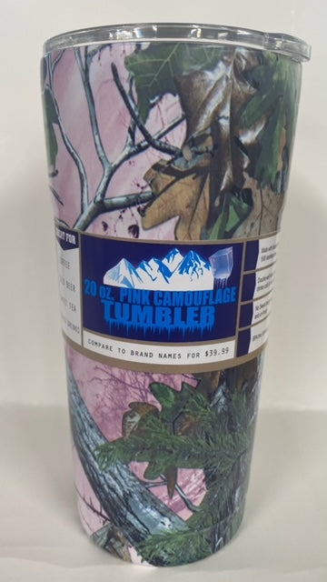 20oz PINK CAMOUFALGE TUMBLER